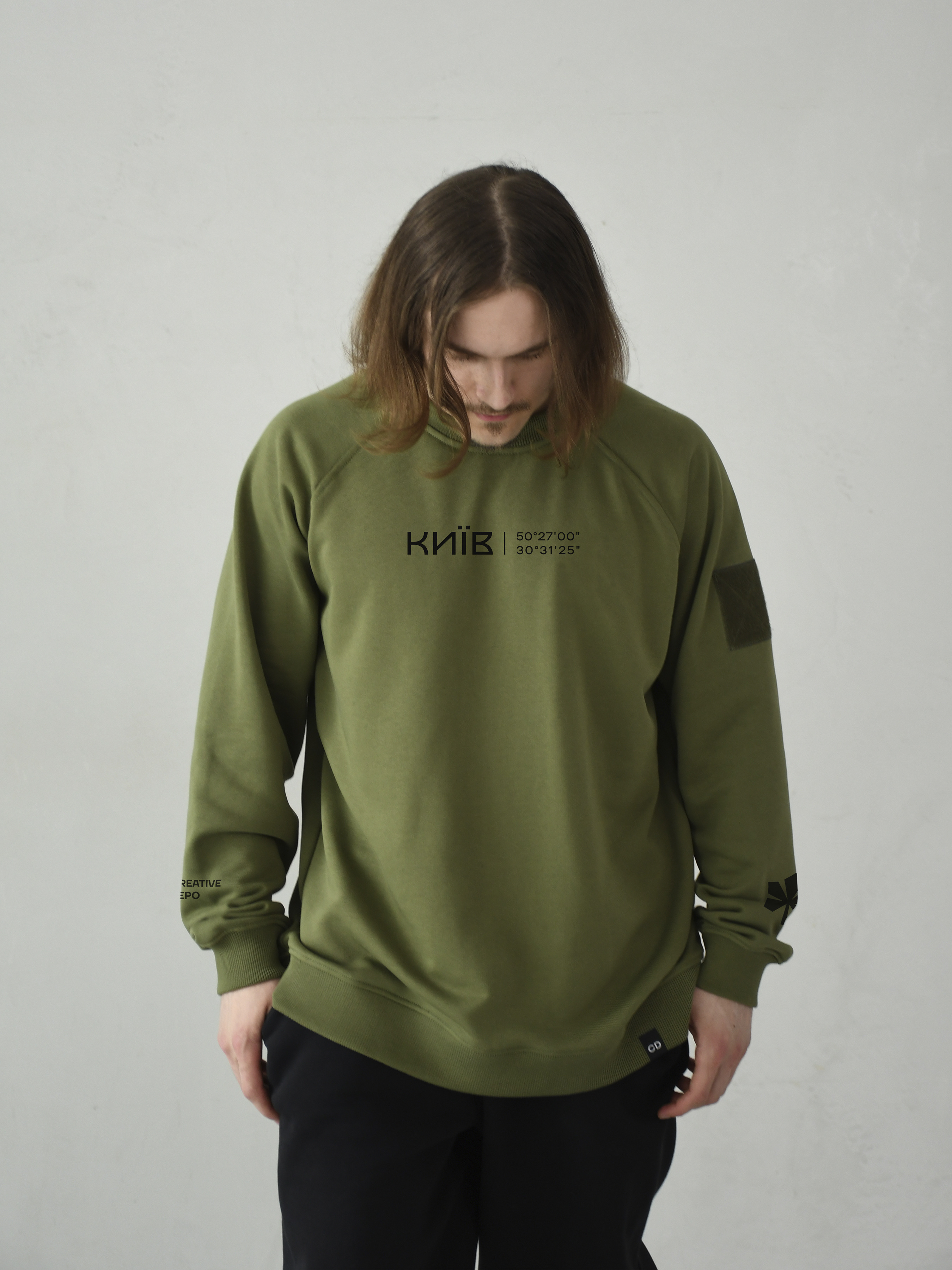 Картинка Світшот "Координати Києва" зелений